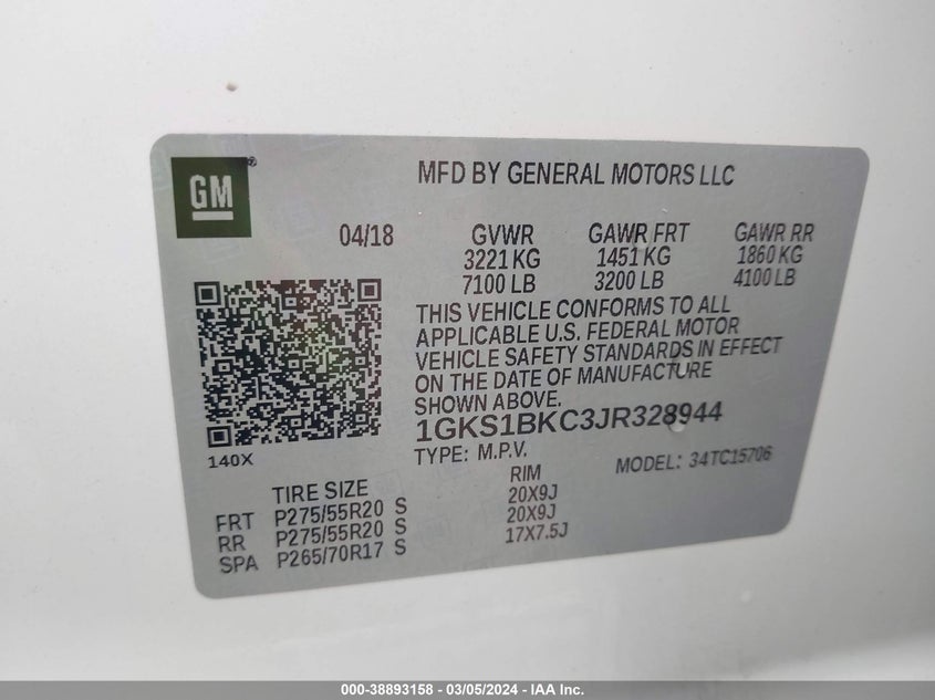 2018 GMC YUKON SLT - 1GKS1BKC3JR328944