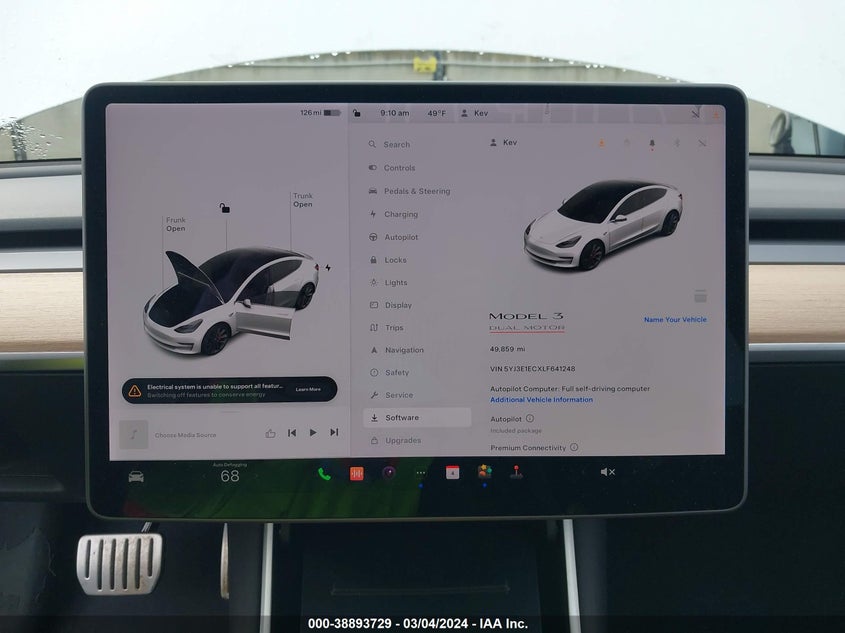 2020 TESLA MODEL 3 VIN: 5YJ3E1ECXLF641248