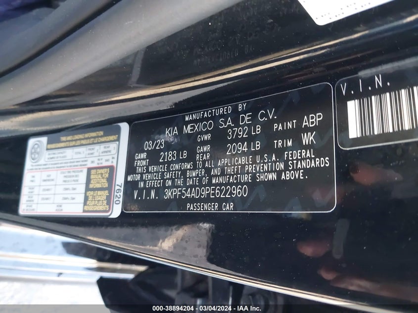 2023 KIA FORTE GT-LINE - 3KPF54AD9PE622960