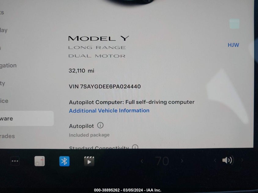 VIN 7SAYGDEE6PA024440 2023 TESLA MODEL Y