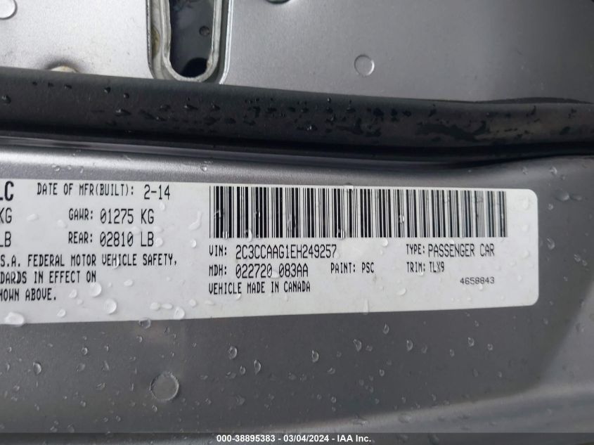 2C3CCAAG1EH249257 2014 Chrysler 300