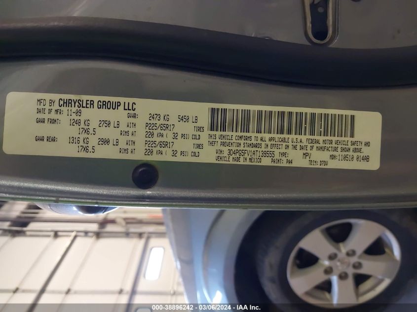 3D4PG5FV1AT139555 2010 Dodge Journey Sxt