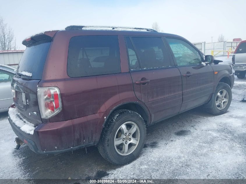 2007 Honda Pilot Ex VIN: 2HKYF18447H531004 Lot: 38896824