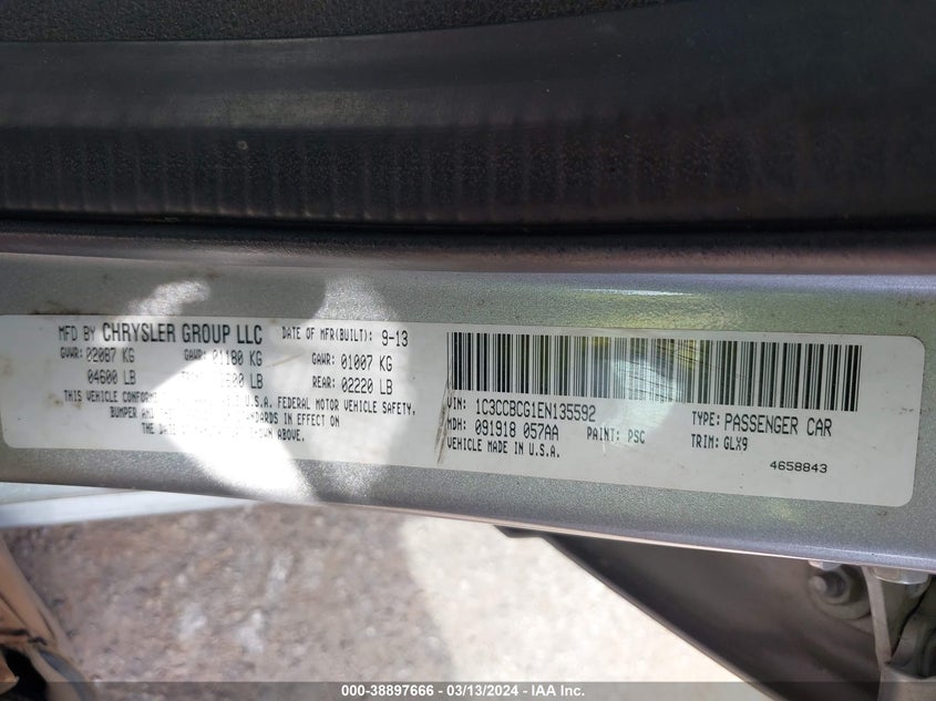 2014 CHRYSLER 200 LIMITED - 1C3CCBCG1EN135592