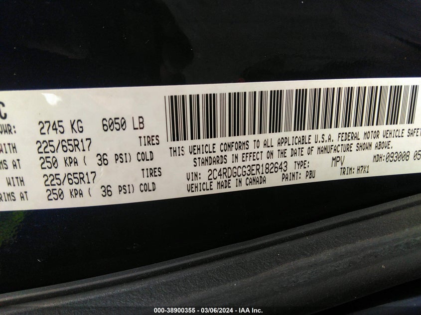 2014 DODGE GRAND CARAVAN SXT - 2C4RDGCG3ER182643