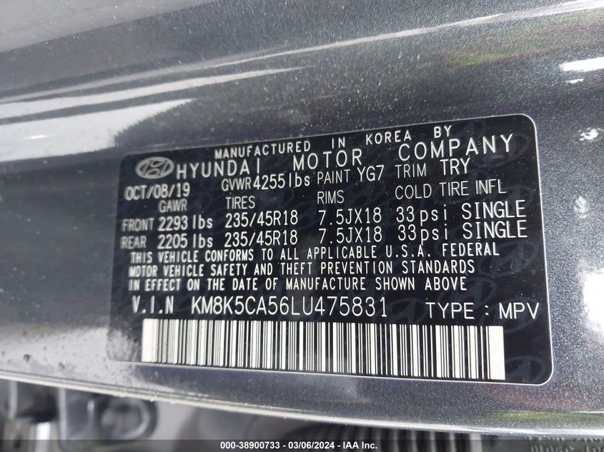 2020 HYUNDAI KONA ULTIMATE - KM8K5CA56LU475831