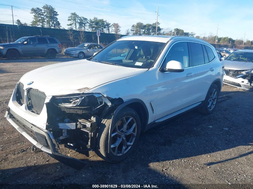 2022 BMW X3 xDrive30I VIN: WBX57DP01NN179807 Lot: 38901629