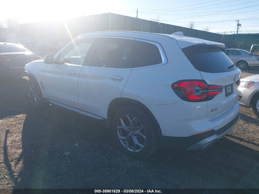 2022 BMW X3 xDrive30I VIN: WBX57DP01NN179807 Lot: 38901629