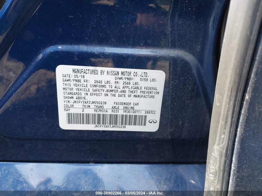 2018 INFINITI Q50 3.0T RED SPORT 400 - JN1FV7AR7JM700239