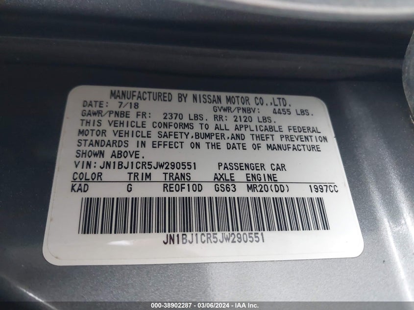 2018 NISSAN ROGUE SPORT S/SV/SL - JN1BJ1CR5JW290551