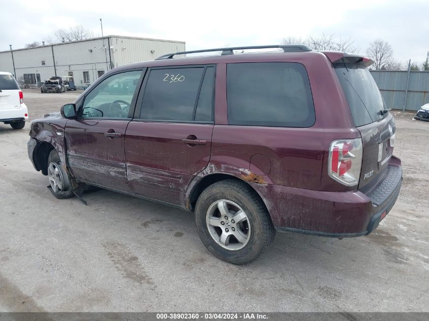 2007 Honda Pilot Ex-L VIN: 2HKYF18587H526994 Lot: 38902360