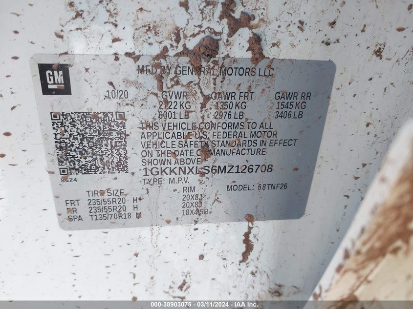 2021 GMC ACADIA AWD DENALI - 1GKKNXLS6MZ126708