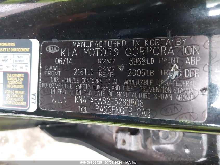 2015 KIA FORTE EX - KNAFX5A82F5283808
