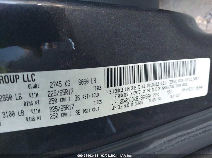 2014 DODGE GRAND CARAVAN SXT 30TH ANNIVERSARY - 2C4RDGCG3ER362060