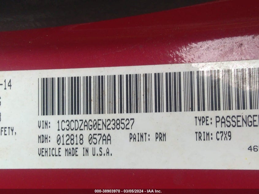 2014 DODGE AVENGER SE - 1C3CDZAG0EN238527