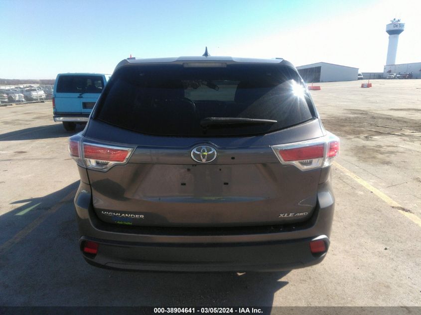 2015 Toyota Highlander Xle V6 VIN: 5TDJKRFH6FS089949 Lot: 38904641