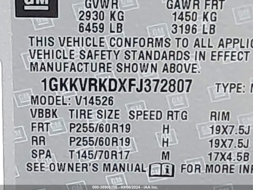 2015 GMC ACADIA SLT-1 - 1GKKVRKDXFJ372807