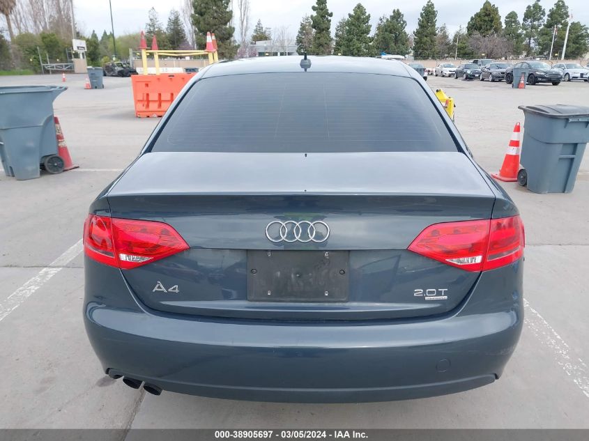 2011 Audi A4 2.0T Premium VIN: WAUBFAFL7BN056776 Lot: 38905697