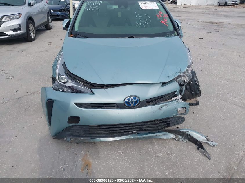 2020 Toyota Prius L Eco VIN: JTDKARFU6L3107867 Lot: 38906126