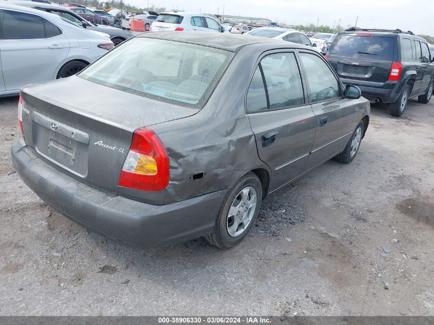 2001 Hyundai Accent Gl VIN: KMHCG45C41U204812 Lot: 38906330