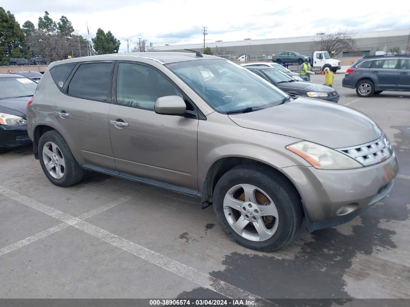 2003 Nissan Murano Sl VIN: JN8AZ08T93W110088 Lot: 38906574