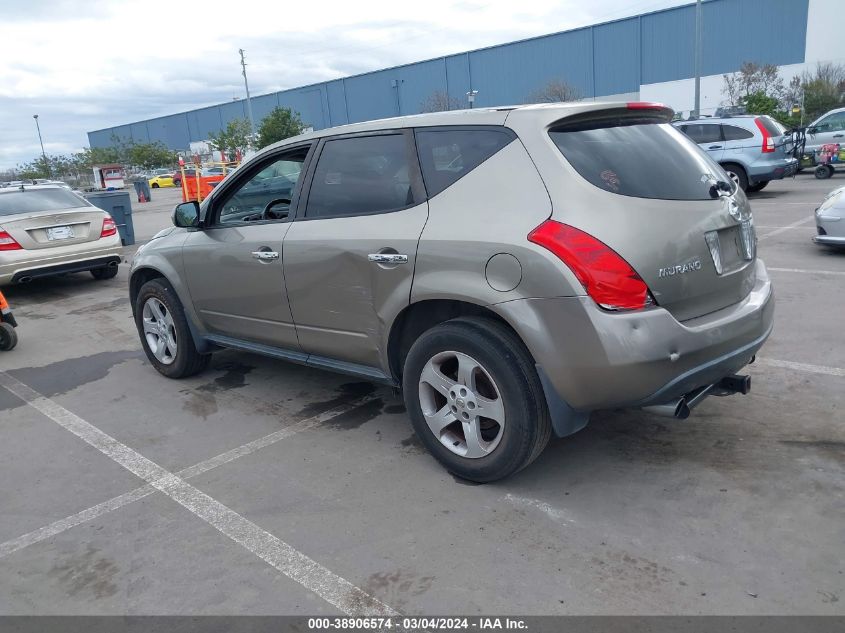 2003 Nissan Murano Sl VIN: JN8AZ08T93W110088 Lot: 38906574