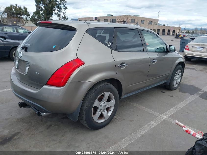 2003 Nissan Murano Sl VIN: JN8AZ08T93W110088 Lot: 38906574