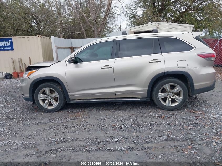 2014 Toyota Highlander Limited Platinum V6 VIN: 5TDYKRFH9ES032920 Lot: 38906651