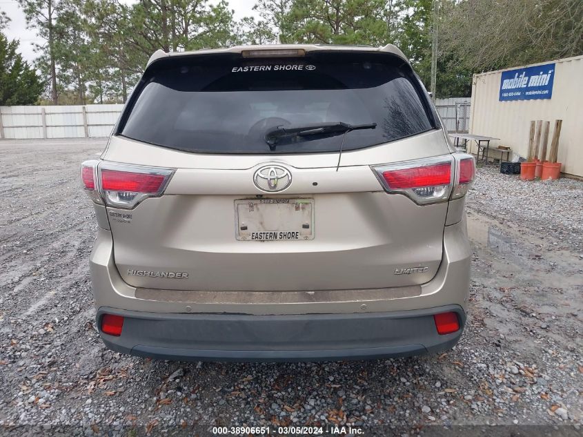 2014 Toyota Highlander Limited Platinum V6 VIN: 5TDYKRFH9ES032920 Lot: 38906651