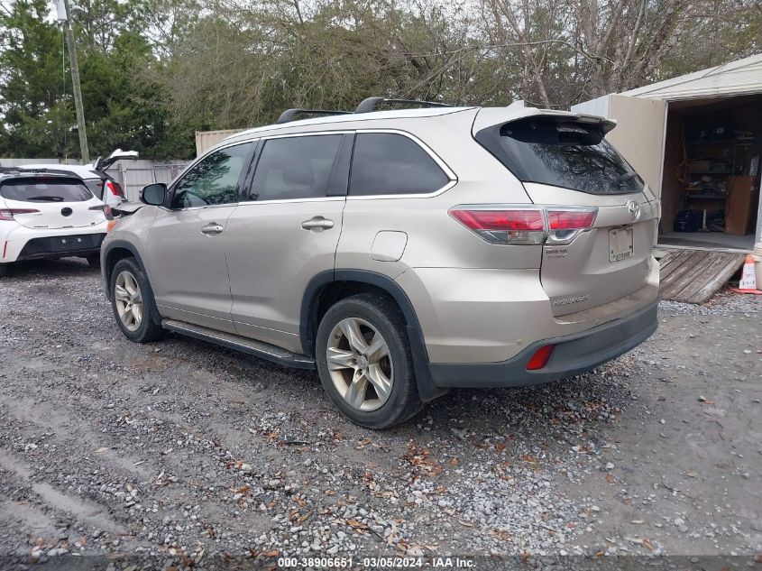 2014 Toyota Highlander Limited Platinum V6 VIN: 5TDYKRFH9ES032920 Lot: 38906651