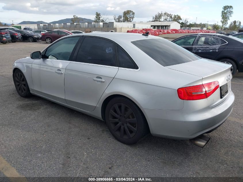 2013 Audi A4 Premium VIN: WAUAFAFL4DN042378 Lot: 38906665