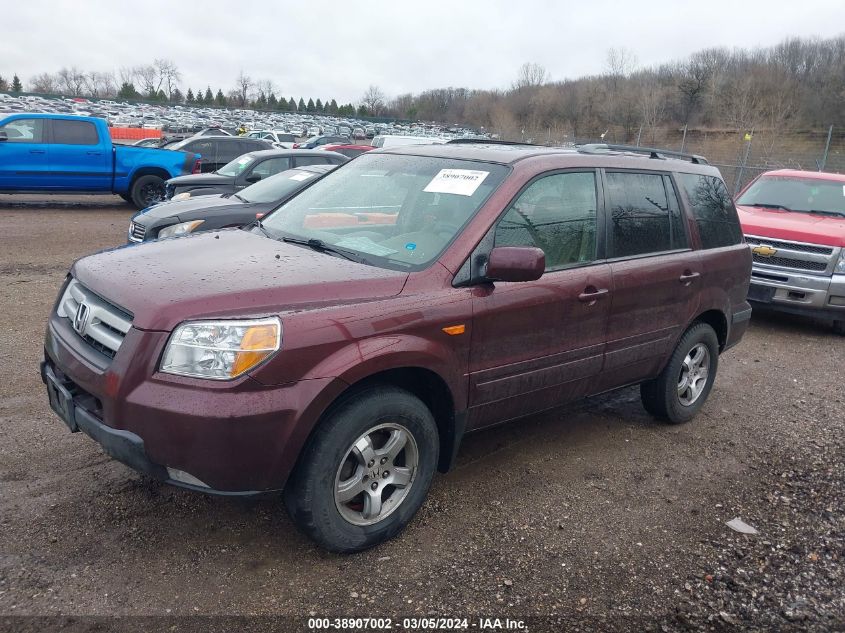 2007 Honda Pilot Ex-L VIN: 2HKYF18587H505949 Lot: 38907002