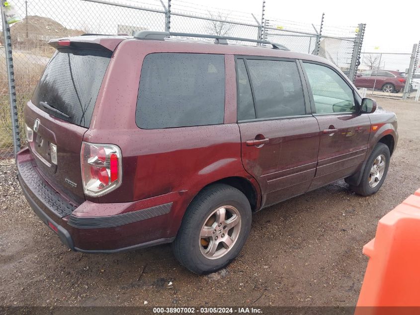 2007 Honda Pilot Ex-L VIN: 2HKYF18587H505949 Lot: 38907002