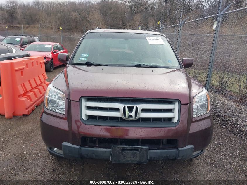 2007 Honda Pilot Ex-L VIN: 2HKYF18587H505949 Lot: 38907002