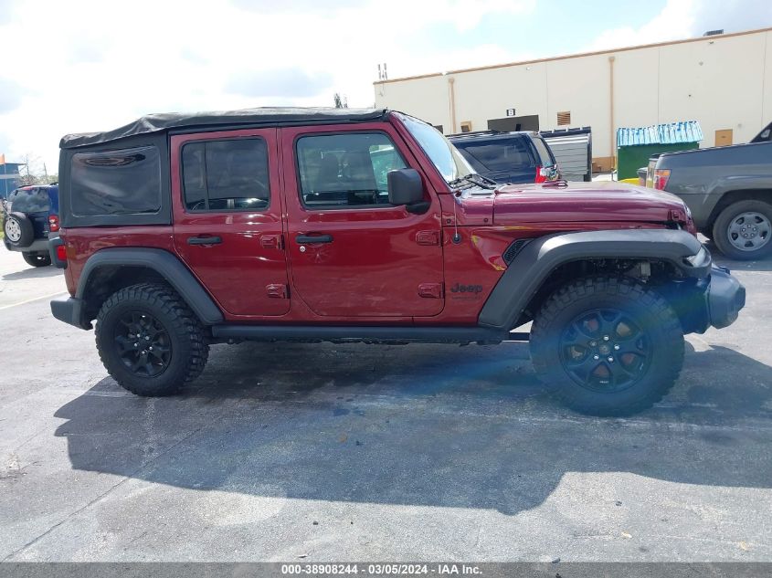 2021 Jeep Wrangler Unlimited Willys Sport 4X4 VIN: 1C4HJXDN2MW856482 Lot: 38908244