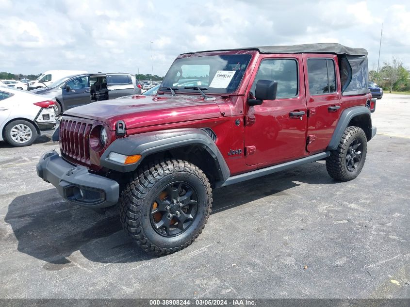 2021 Jeep Wrangler Unlimited Willys Sport 4X4 VIN: 1C4HJXDN2MW856482 Lot: 38908244