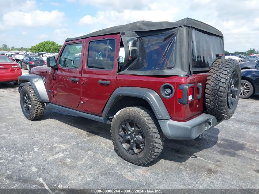 2021 Jeep Wrangler Unlimited Willys Sport 4X4 VIN: 1C4HJXDN2MW856482 Lot: 38908244