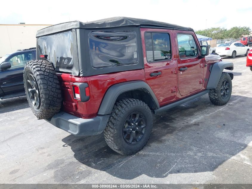 2021 Jeep Wrangler Unlimited Willys Sport 4X4 VIN: 1C4HJXDN2MW856482 Lot: 38908244