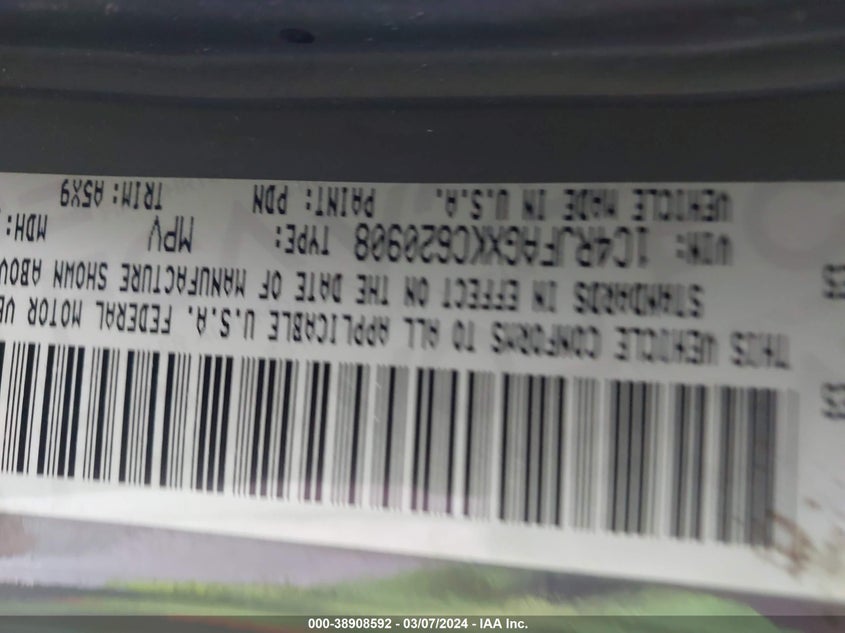 2019 JEEP GRAND CHEROKEE LAREDO - 1C4RJFAGXKC620908