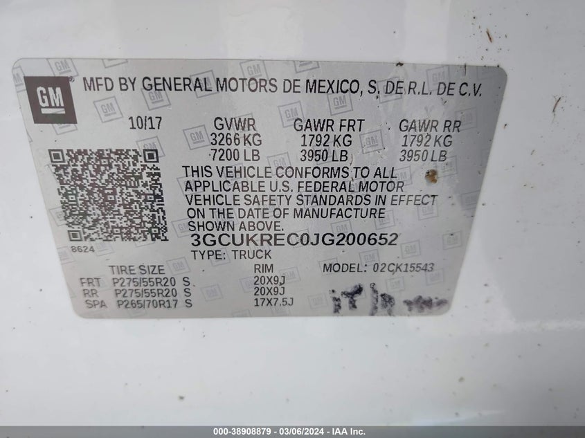 2018 CHEVROLET SILVERADO 1500 2LT - 3GCUKREC0JG200652