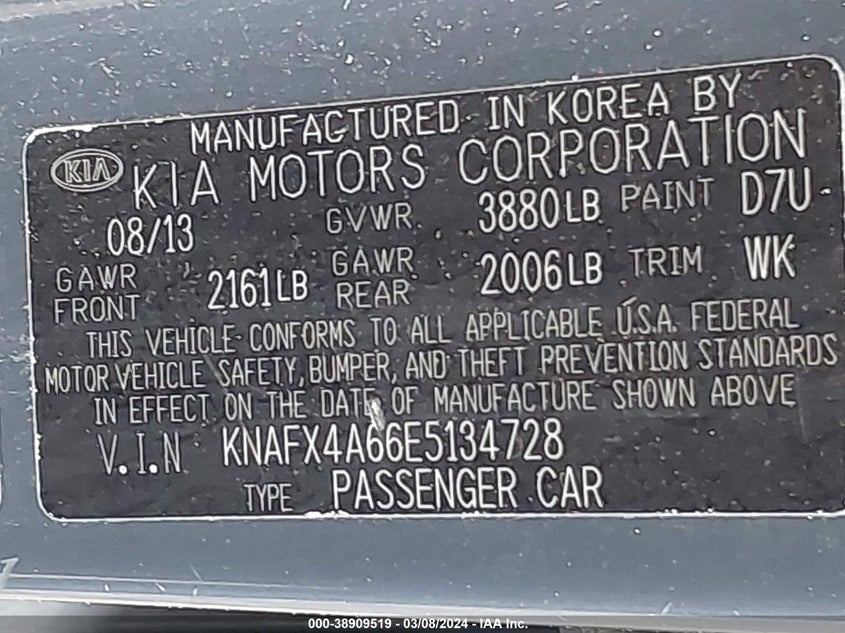 2014 KIA FORTE LX - KNAFX4A66E5134728