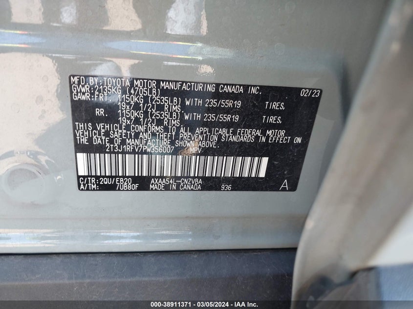 2023 TOYOTA RAV4 ADVENTURE - 2T3J1RFV7PW356007