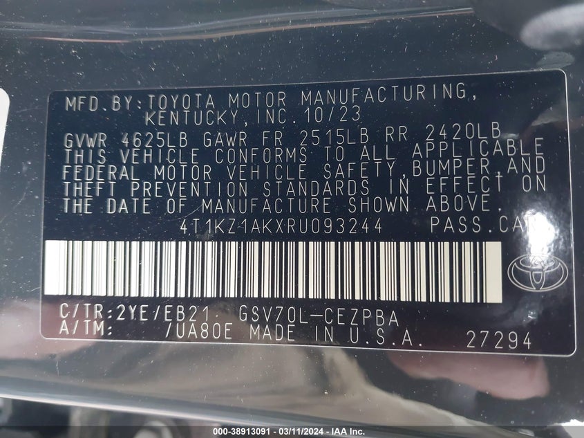 2024 TOYOTA CAMRY TRD V6 - 4T1KZ1AKXRU093244