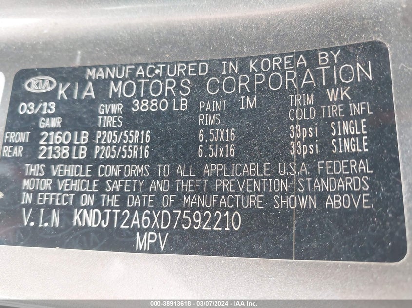 2013 KIA SOUL + - KNDJT2A6XD7592210
