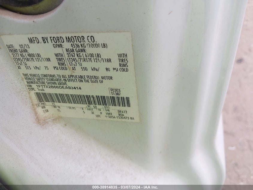 2013 FORD F-250 XL - 1FT7X2B66DEA93414