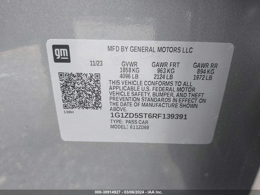 2024 CHEVROLET MALIBU LT - 1G1ZD5ST6RF139391