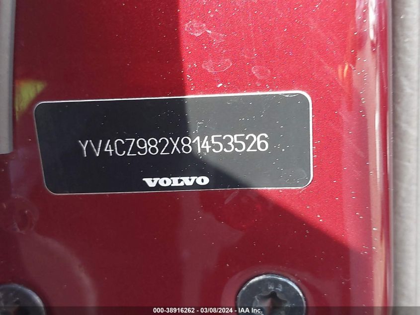 2008 Volvo Xc90 3.2 VIN: YV4CZ982X81453526 Lot: 38916262