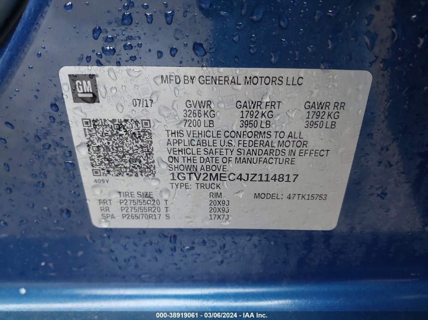 2018 GMC SIERRA 1500 SLE - 1GTV2MEC4JZ114817