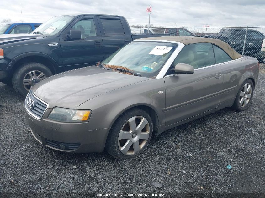 2003 Audi A4 3.0 VIN: WAUAT48H33K010914 Lot: 38919257