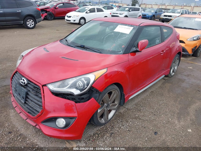 2013 Hyundai Veloster Turbo W/Black VIN: KMHTC6AE7DU171503 Lot: 38920188